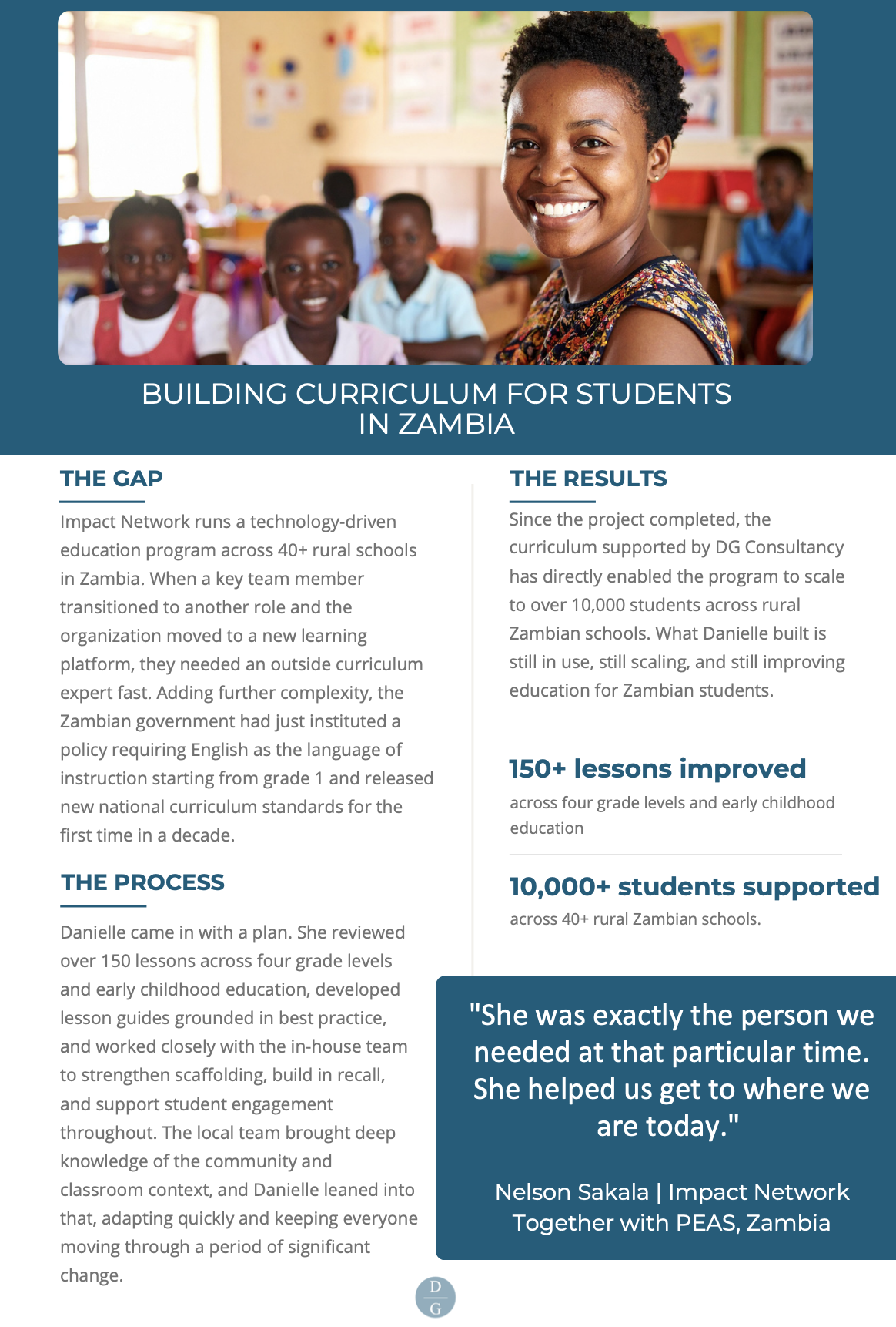 Case study: Building Curriculum for Students in Zambia
